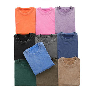 Venta al por mayor OEM 100% algodón para hombre Camiseta de gran tamaño Dtg Print Tee Logo camiseta Heavyweight Stone ácido lavado Vintage camiseta personalizada - Product Image 3