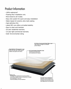 Plancher en vinyle à clic imperméable Soluna 4 mm 5 mm 6 mm 7 mm Plancher en plastique SPC pour salon - Product Image 3