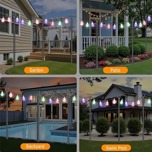 10 Ft Metal <strong>String</strong> <strong>Light</strong> <strong>Poles</strong> Adjustable Outdoor Lighting Stand for Patio Backyard Garden Party &amp; Wedding with Hooks - Product Image 5