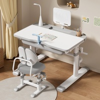 Bureau d'étude pour enfants pour les élèves du primaire, hauteur réglable, matériau ABS, 80x50cm, ensemble bureau et chaise pour la maison