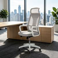 Chaise de bureau ergonomique moderne à dossier mi-haut en maille, réglable en hauteur et pivotante, haut de gamme