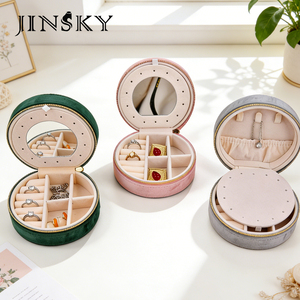 Boîte de rangement pour bijoux haut de gamme, exquise, pour bagues, colliers, boucles d'oreilles, étui à bijoux, sac de voyage portable, organiseur d'accessoires - Product Image 3