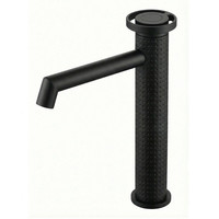 Robinet de lavabo noir nordique de luxe léger, simple, pour eau chaude et froide, pour salle de bain blanche