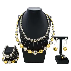 Yulaili Offre Spéciale brésilien or fête bijoux accessoires véritable cristal autrichien Avenue gros collier de perles colorées ensemble