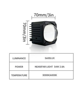 ไฟหน้าสปอตไลท์ LED อุณหภูมิ6000K สีมอเตอร์ไซค์ใหม่ - Product Image 2