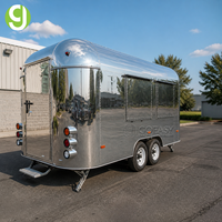 Chariot alimentaire mobile en aluminium Goeasy entièrement équipé avec des stations de café et de pizza pour la restauration rapide de rue