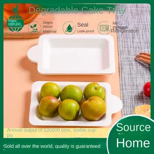 ชุดจานทรงสี่เหลี่ยม21ชิ้นทำจากวัสดุชานอ้อยแบบใช้แล้วทิ้งแบรนด์เค้กของ Keke สำหรับงานปาร์ตี้ - Product Image 4