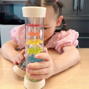 Mới nhất âm nhạc trẻ em bằng gỗ mưa âm thanh chuông đồ chơi giác ngộ Montessori nhạc cụ đồ chơi mưa âm thanh ống - Product Image 4
