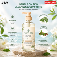 Gel Douche Botanique 500ml OEM ODM Marque Privée Poire et Lys Blanc Nettoyant Doux Hydratant pour Soin Quotidien de la Peau