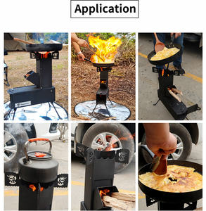 Estufa plegable de acero y leña para exteriores, <span class=keywords><strong>horno</strong></span> de <span class=keywords><strong>cocina</strong></span> de cohete de Metal para acampar, calentador de <span class=keywords><strong>cocina</strong></span> para actividades al aire libre - Product Image 3