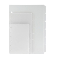 Séparateur d'index A5A6A7 pour classeur à feuilles mobiles, plaque d'indexation en PP dépoli à 6 onglets, espaceur de page intérieure pour agenda et carnet