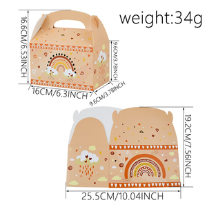 Màu Hồng Cầu Vồng Thiết Kế Hộp Gable Đảng Ủng hộ Goodie Quà Tặng Hộp Giấy Cho Bé Tắm Cô Dâu Đám Cưới Sinh Nhật Nguồn Cung Cấp Bên - Product Image 2