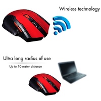 Souris optique sans fil 2,4 GHz pour ordinateur portable et de bureau avec récepteur USB, rétroéclairage LED, accélération 14 pouces/s, 2 boutons, en stock