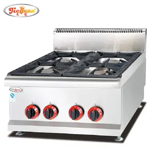 Équipement de cuisine comptoir en acier inoxydable 4 brûleurs cuisinière à gaz GH-587