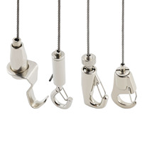 Kit de suspension à câble coulissant réglable en hauteur avec rail en aluminium pour œuvres d'art murales et cadres photo – Fixation sécurisée prête à l'emploi pour galerie
