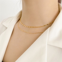 Collier haut de gamme minimaliste polyvalent à double couche de chaînes fines, style coréen, design de niche, en métal, avec pendentif peep-toe