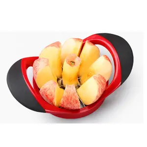 PP non-slip handle red plastic round body press 8 blades stainless steel fruit pear apple divider/ cutter