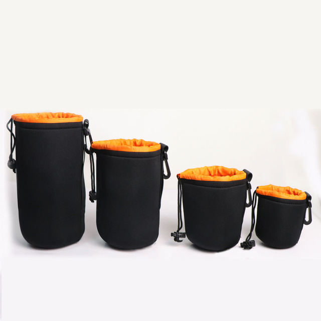 Remayer Factory-direct Wholesale Neoprene Fleece-lined Thickened DSLR Camera Lens Pouch with Drawstring Buckle Closure