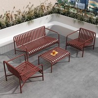 Ensemble table à manger et chaises d'extérieur modernes pour cour, balcon, jardin, thé, café, loisirs colorés, style thé au lait