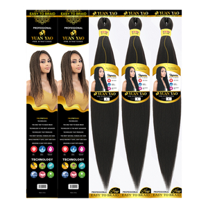 Échantillons gratuits vente en gros nouveau pack OPP synthétique pré-étiré tressage cheveux 52 pouces boîte tresses OPP Yaki texture Extensions de cheveux - Product Image 1