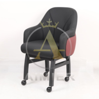 Chaise de casino en cuir texturé noir, chaises modernes pour machines à sous, chaise de poker