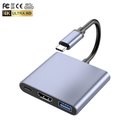 3in1 Type-c HUB USB C 4KHDMI PD USB3.0 Hub Usb pour la plupart des appareils Hub USB C hdmi Station d'accueil