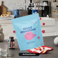 Gummies au safran sans sucre de qualité alimentaire OEM ODM, extrait d'herbes pour la régulation de l'humeur et l'amélioration de la concentration chez les enfants et les adultes
