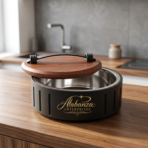 Olla/Cacerola Aislada de Acero Inoxidable, Moderna y Duradera, con Tapa de Madera, para Mantener la Comida Caliente - Product Image 3