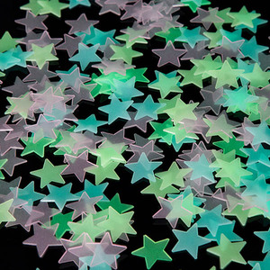 Estrellas Decorativas 3D de Plástico, Adhesivos Fluorescentes Luminosos para Pared, Brillan en la Oscuridad - Product Image 1