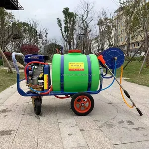 Garden machinery agricultural hand push Trolly wheel gasoline 160L 300L water spraying sprayer machine for farm