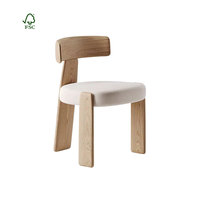 Chaise de salle à manger vintage en bois massif avec dossier, pour le bureau ou les loisirs, chaise en bois massif avec housse douce, chaise haut de gamme