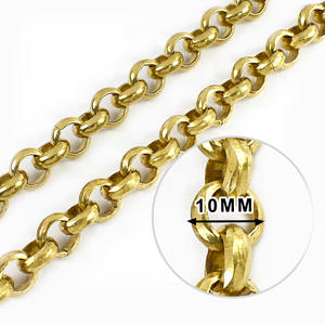 עמוק xp217 10 מ "מ שרשרת פליז מוצק קישורים חלקי תיק בעבודת יד לחגורת תיק יד חגורת מלאכה תכשיטים אביזרים שרשרת תיק פליז - Product Image 2