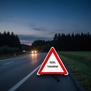 Señal de Advertencia/Precaución Triangular Reflectante Personalizada para Carreteras (PVC) - Product Image 3