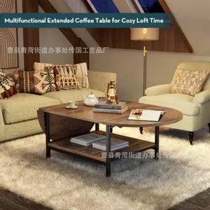 Mesa de Centro Moderna de Madera, Plegable y Móvil, para Espacios Pequeños, Sala de Estar, Balcón - Product Image 5