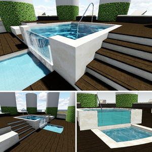 แผ่นพลาสติกอะคริลิครูปสระว่ายน้ำสวนหลังบ้านออกแบบโดยโรงงานทุกรูปแบบ - Product Image 2