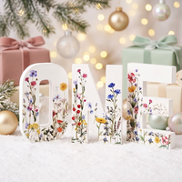 Panneau en bois « Fleurs sauvages » pour 1er anniversaire, accessoire photo pour baby shower, décorations de premier anniversaire, accessoire photo, centre de table pour gâteau