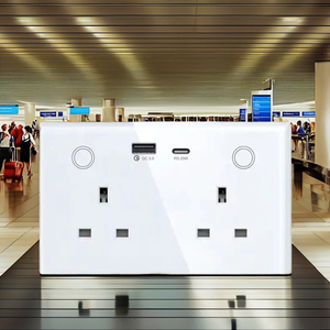 2025 anh tiêu chuẩn tuya <span class=keywords><strong>ZigBee</strong></span> thông minh Ổ cắm cảm ứng Glass Bảng điều chỉnh USB Type-C PD 20 Wát phí điều khiển bằng giọng nói đôi tường nhà Android - Product Image 3