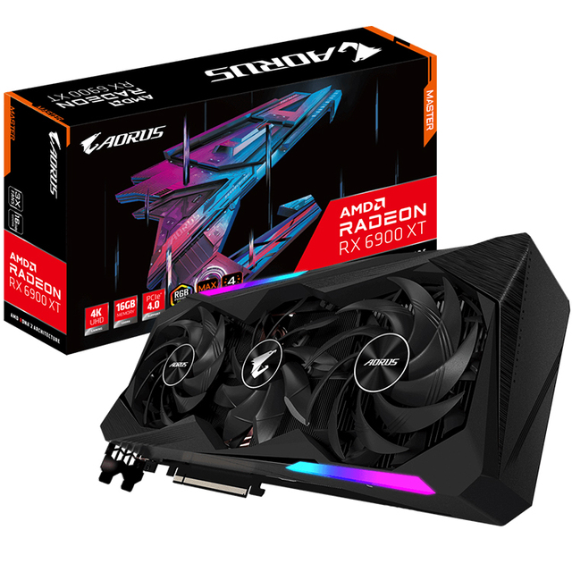 GIGABYTE AORUS Radeon RX 6900 XT MASTER 16G Used Gaming Graphics Card with GDDR6 Memory Support OverClock RX 6400 6700 6800 GPU