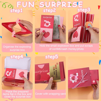 Boîtes d'albums photo personnalisées Emballage de boîte cadeau explosion pour la Saint-Valentin Boîtes en papier surprise mystère