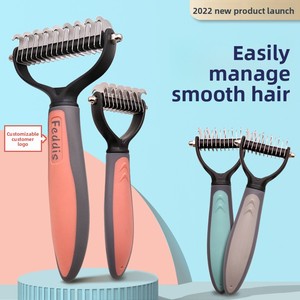 <span class=keywords><strong>Brosse</strong></span> de toilettage pour animaux de compagnie J005, double face, en acier inoxydable, pour chiens et chats - Product Image 1