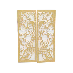 การ์ดเชิญงานวันเกิดและงานแต่งงานแบบกระดาษสุดหรู ตกแต่งงานฉลองวันเกิดอายุ 15 ปี (Quinceanera) ด้วยการ์ดกระดาษลายหอไอเฟล ตัดด้วยเลเซอร์ ปรับแต่งได้ เป็นมิตรกับสิ่งแวดล้อม - Product Image 1