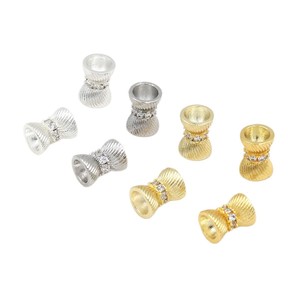 Perle longue en cuivre plaqué or 14K avec entretoises en zircon, matériel et accessoires de perlage faits à la main DIY C45 - Product Image 5