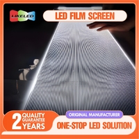 Écran LED transparent pour publicité intérieure, résolution 8K + étanchéité IP67, luminosité 5000 cd, transmission de la lumière