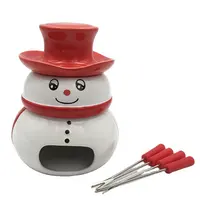 Sneeuwpop Vorm Keramische Kaas Chocolade Fondue Pot Voor Kerstcadeau