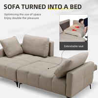 Konvertierbares, faltbares, modernes Apartment-Möbelstück mit Stauraum, L-förmiges Hotel-Schlafzimmer-Wohnzimmer-Schlafsofa aus Stoff
