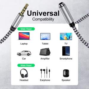 Câble d'extension d'écouteur mâle à mâle de 3.5mm adapté aux écouteurs, IPhone, IPad, Smartphones, tablettes, lecteurs multimédias - Product Image 6