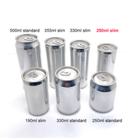 Canettes en aluminium pour boissons gazeuses, bières et sodas de 250 ml, 330 ml, 355 ml, 473 ml, 500 ml
