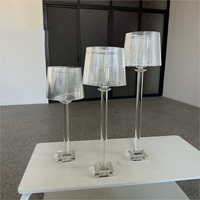 Ensemble de trois bougeoirs en cristal en acrylique pour centre de table de mariage, 60 cm/70 cm/80 cm, fournitures décoratives
