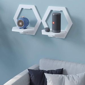 <b>Wall</b> <b>Mounted</b> TV Background Hanger Home Decorative Storage Rack <b>Shelf</b> for Bedroom Bedside Flower Pot Wardrobe for Home - Product Image 5