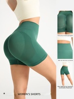 Shorts de sport premium pour femme, taille haute, longueur mi-cuisse (3 pouces), sans coutures, effet push-up, séchage rapide, respirants, pour le fitness